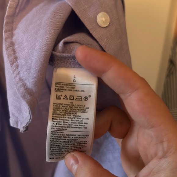 Gap lavender linen shirt dress large - Picture 4 of 4